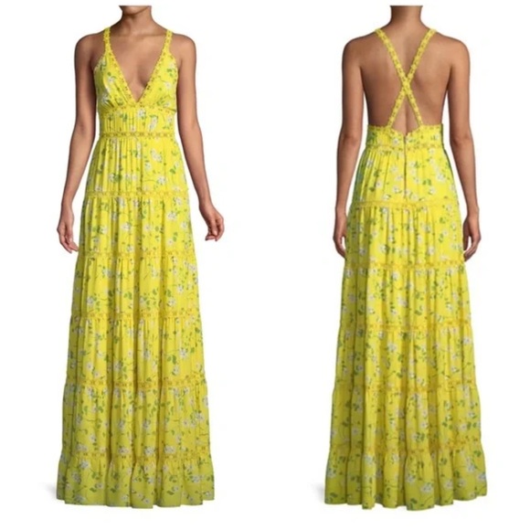 Alice + Olivia Dresses & Skirts - Alice & Olivia Karolina Maxi Dress in Spring Primrose 🍋 EUC